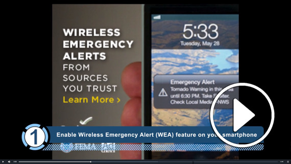 Emergency alert large play button