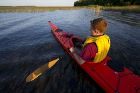 DNR - Kayaker on a water trail