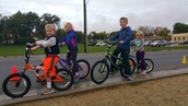 Walking and biking kids