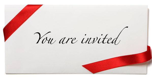 You're Invited red ribbon