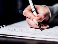 woman's hand writing