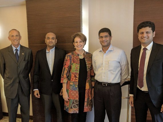 Photo of CDA Carlson meeting with representatives of three Indian companies responsible for creating 400 U.S. jobs