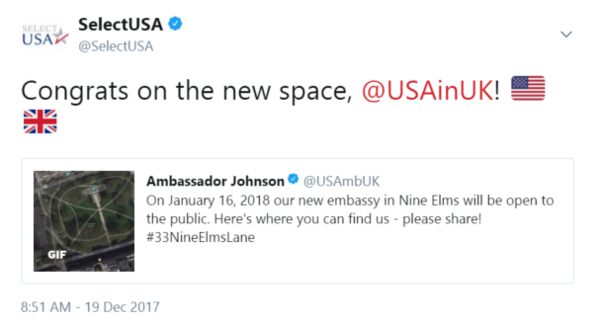 Congrats on the new space, @USAinUK!