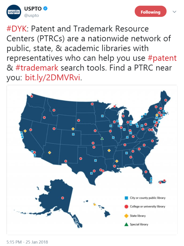 #DYK: Patent and Trademark Resource Centers (PTRCs) are a nationwide network of public, state, & academic libraries...