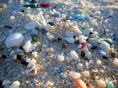 Microplastics beach