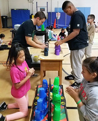 cup stacking at an elementary school