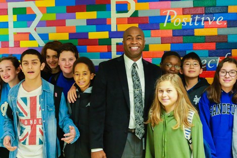 Mr. Barker w/students