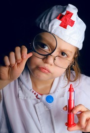 child dressed as doctor